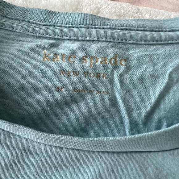 kate spade cocktail hour tshirt top dusty blue sky size xs like new no tags - Picture 3 of 9